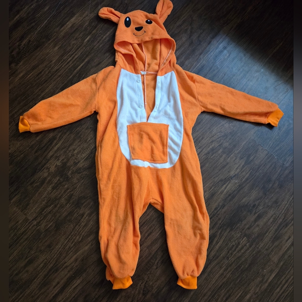 Orange Fleece Kangaroo Outfit